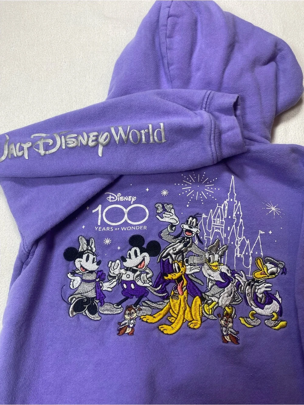 Disney World Purple Kids Hooded Sweatshirt 100th Anniversary